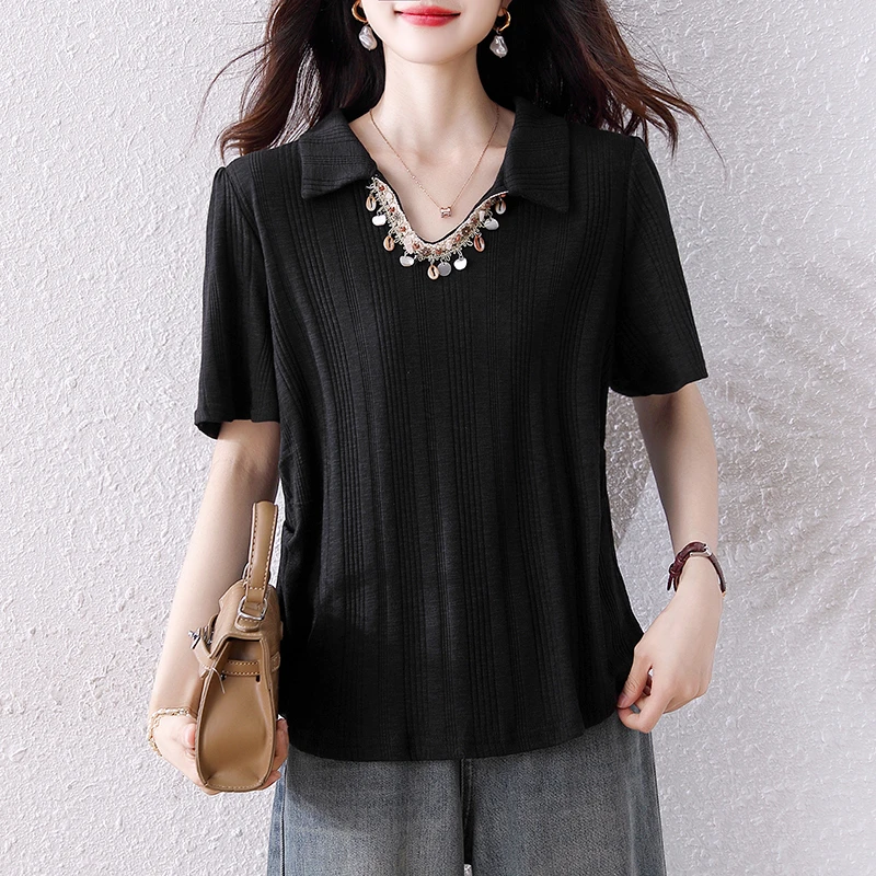 【女神新衣】设计感短袖T恤女胖MM显瘦百搭别致上衣