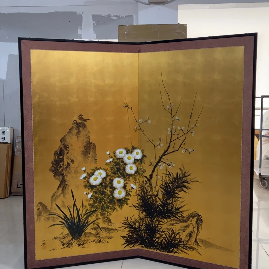 绘画屏风框画茶空间设计