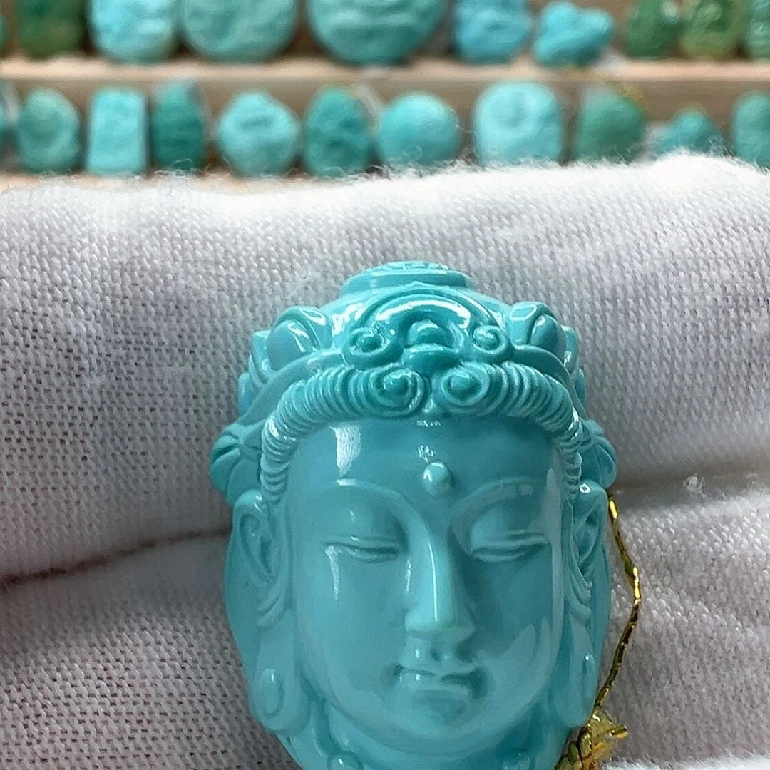 未镶嵌绿松石观音18.3mm