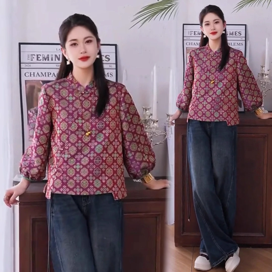 时尚衬衫女2025秋季新款洋气显瘦减龄新中式国风百搭长袖别致上衣