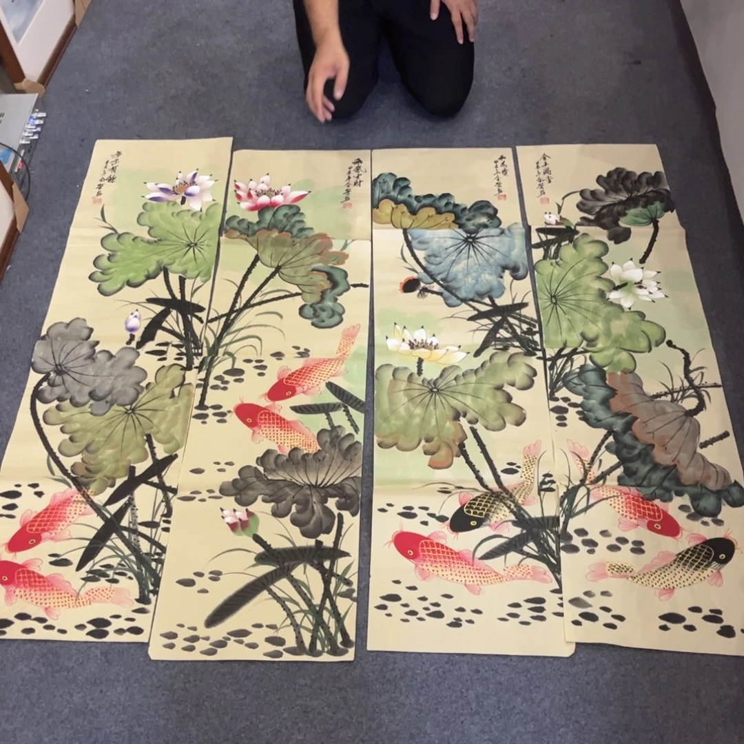 国画TD精品国画作品四条屏