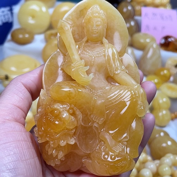 蜜蜡裸石未镶嵌蜜蜡观音