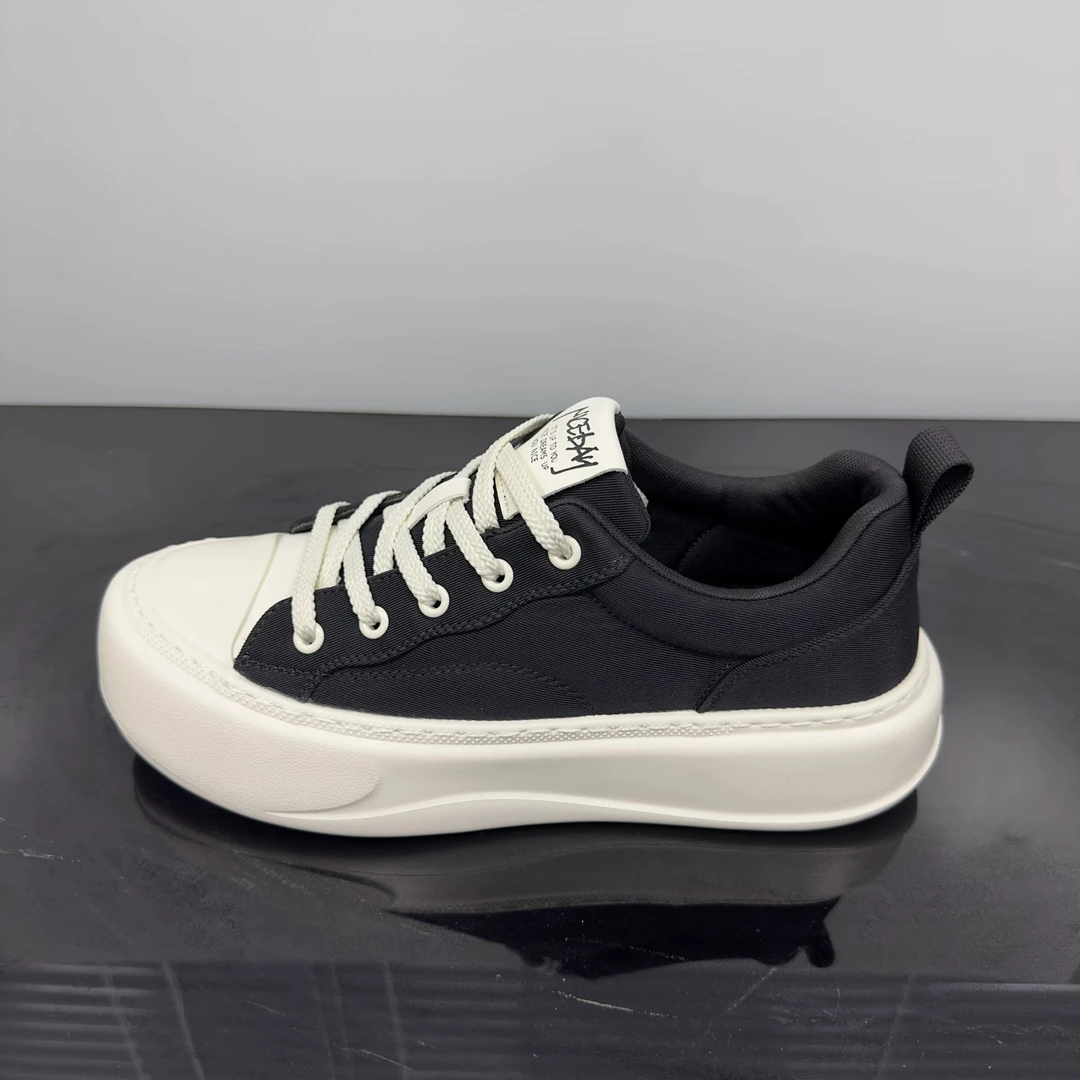 恩度新季厚底系带耐磨复古休闲帆布鞋小白鞋百搭潮鞋