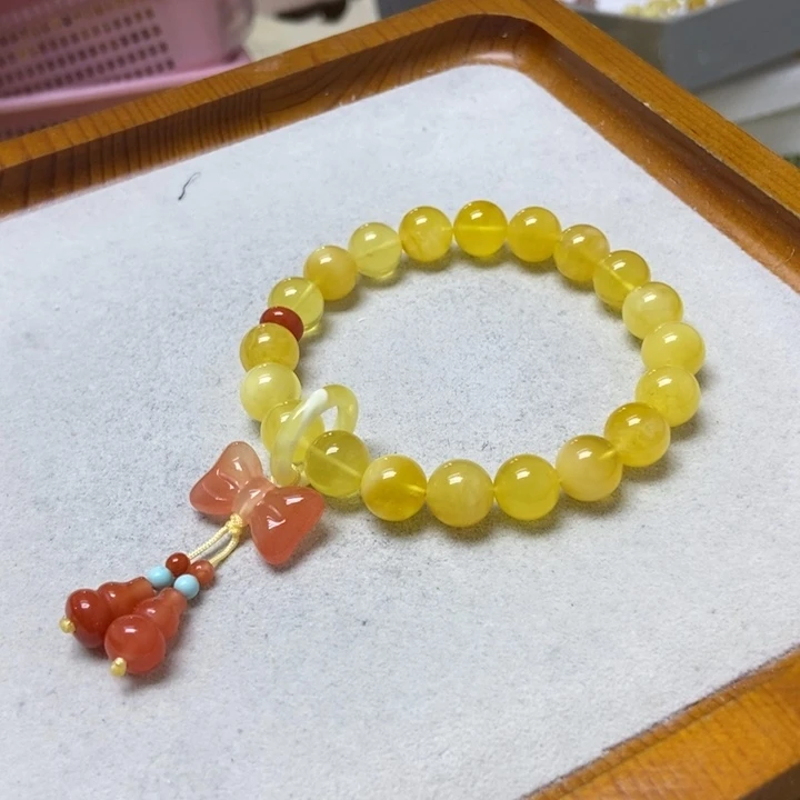 蜜蜡未镶嵌裸石手串