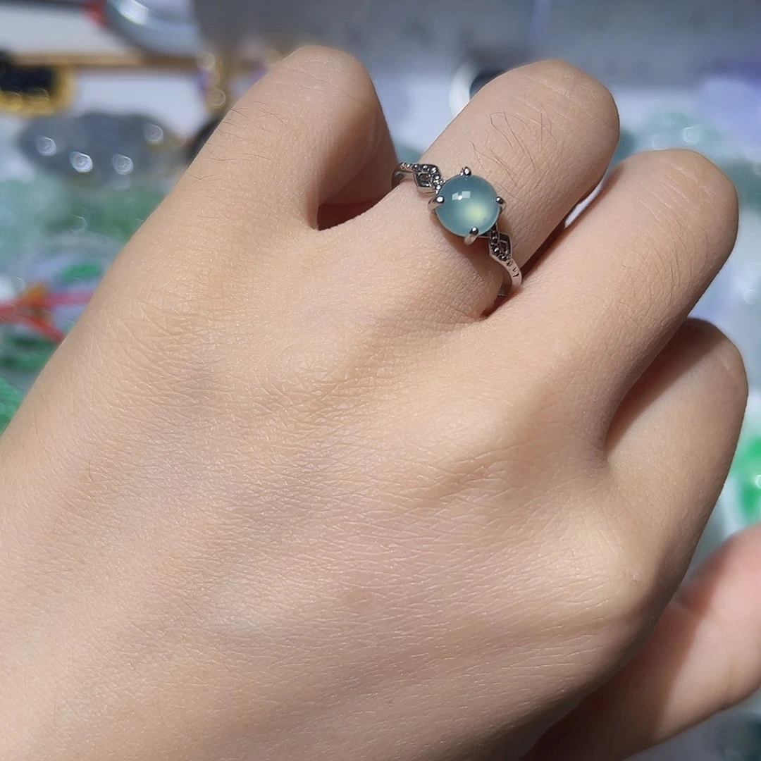 翡翠银S925镶嵌颈饰天然A货翡翠