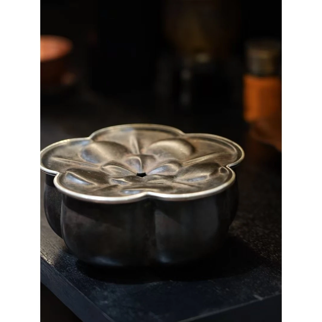 春喜铜【送货上门】紫铜手工制作山茶花建水礼盒装容量：0.54L/542ML