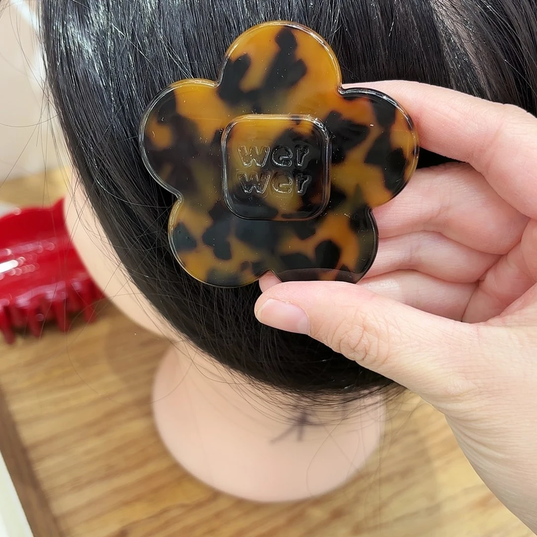 皮质铁合金大号花朵豹纹