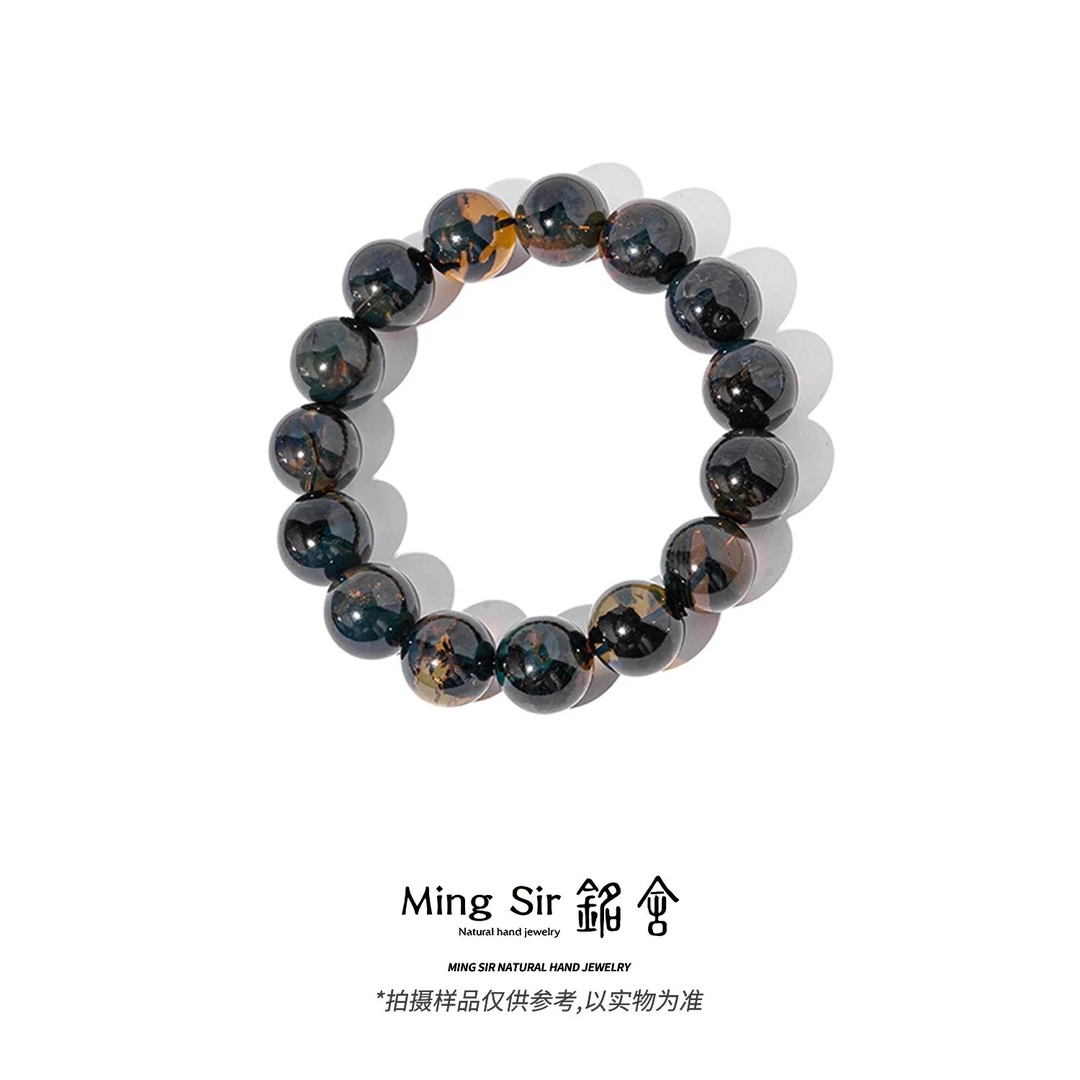 【铭舍 特级海藻珀】天然琥珀海藻珀圆珠手串
