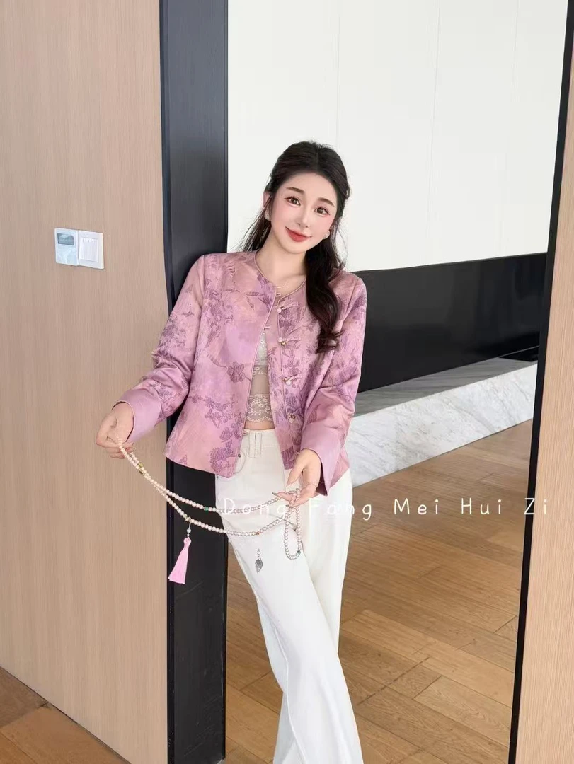 时尚国风外套短款碎花