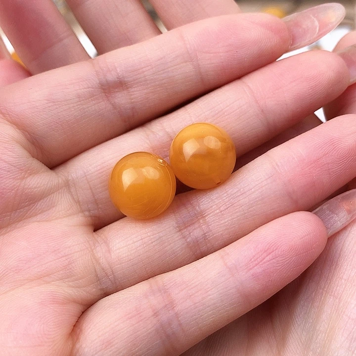 蜜蜡耳饰银S925镶嵌耳饰