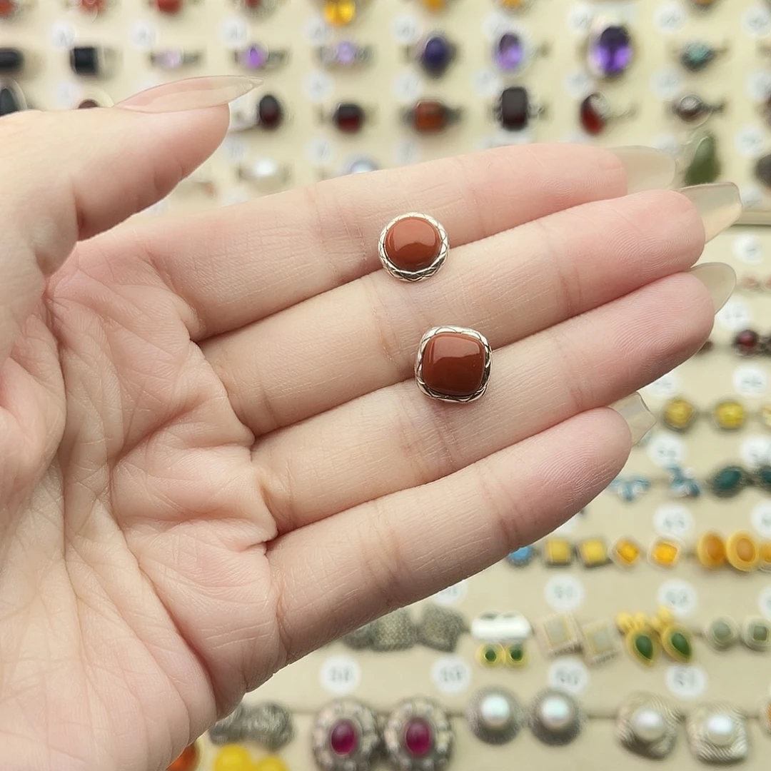 南红玛瑙银S925镶嵌戒指