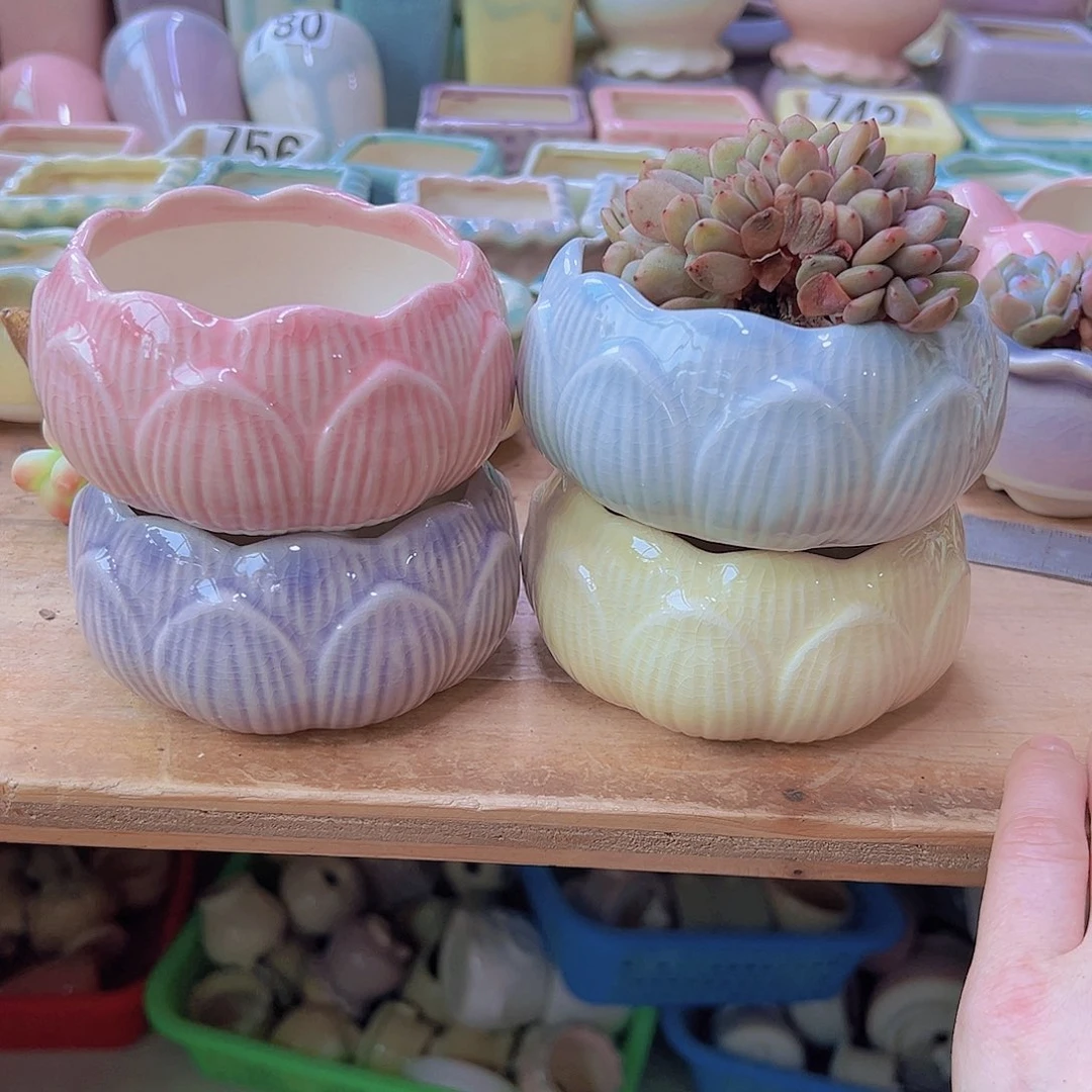 陶瓷花盆当场满12包邮