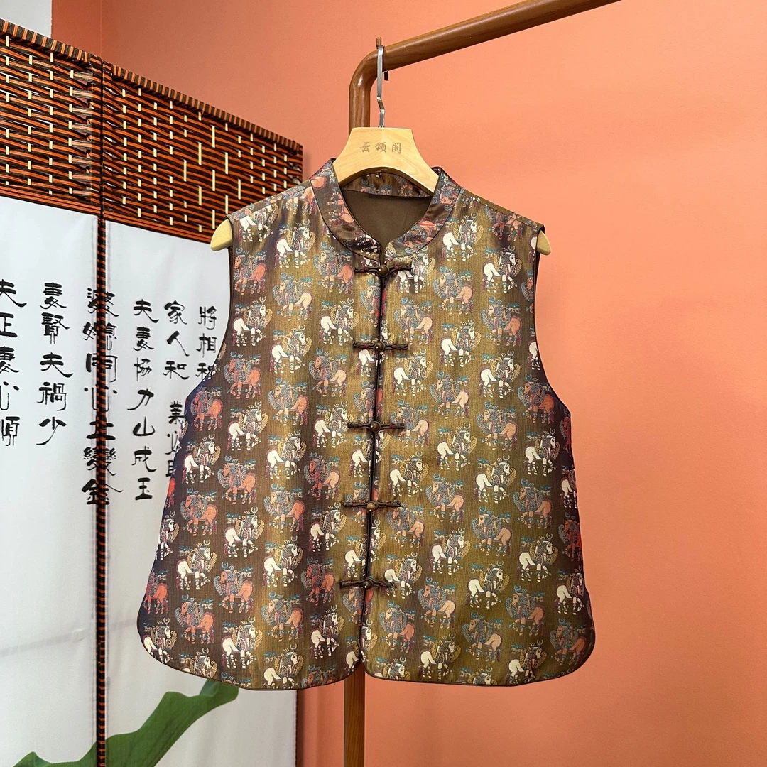 【神驹】新中式新宋锦唐彩四季通用马夹上衣百搭老钱复古高级#82