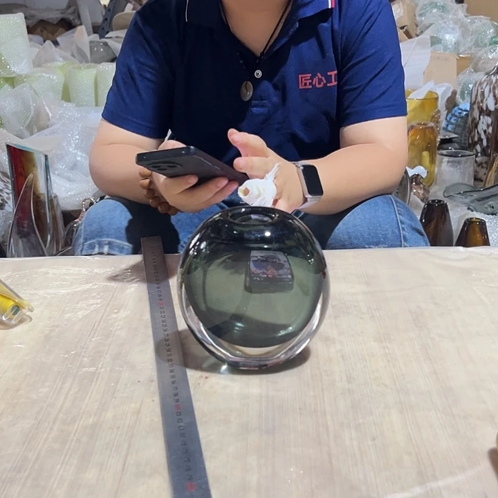 琉璃轻奢琉璃花器微瑕福利高14划痕