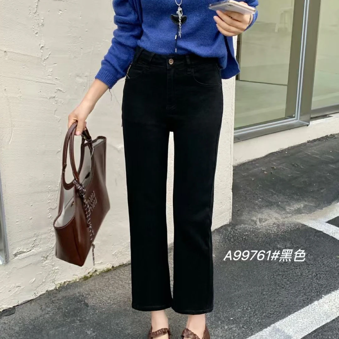 爆点家秋装新款时尚百搭修身显瘦气质款烟管牛仔裤