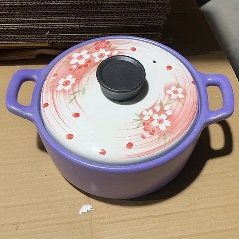 微瑕，明火，口径21高9，2.2L紫色带盖