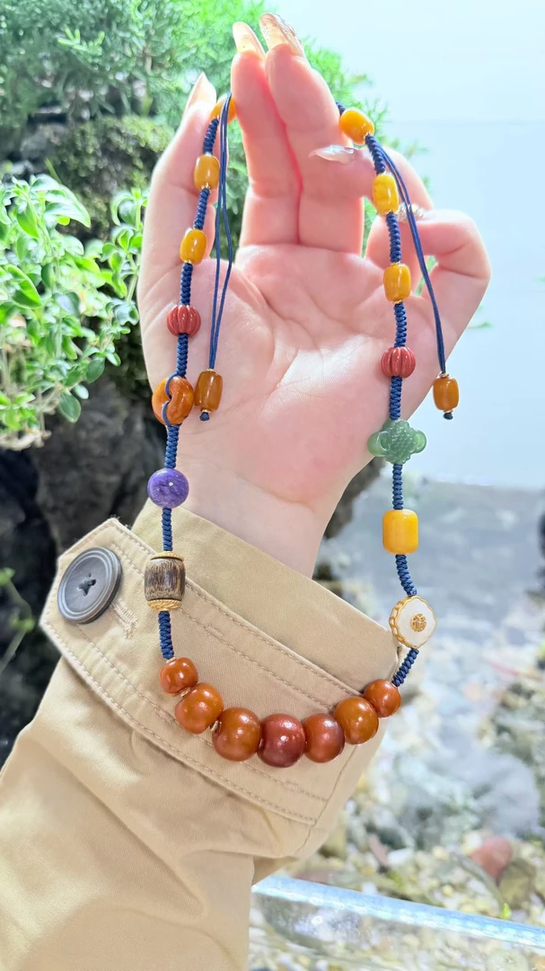 枣珠锁骨精美手工编绳设计