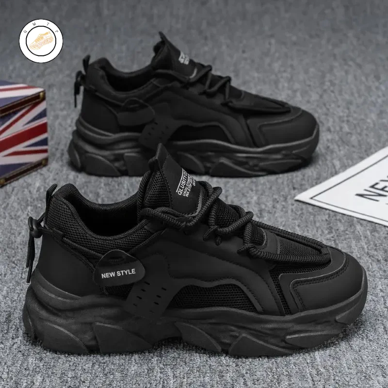 干净痞帅男鞋夏季新款透气网面鞋子男时尚百搭厚底运动鞋休闲跑步