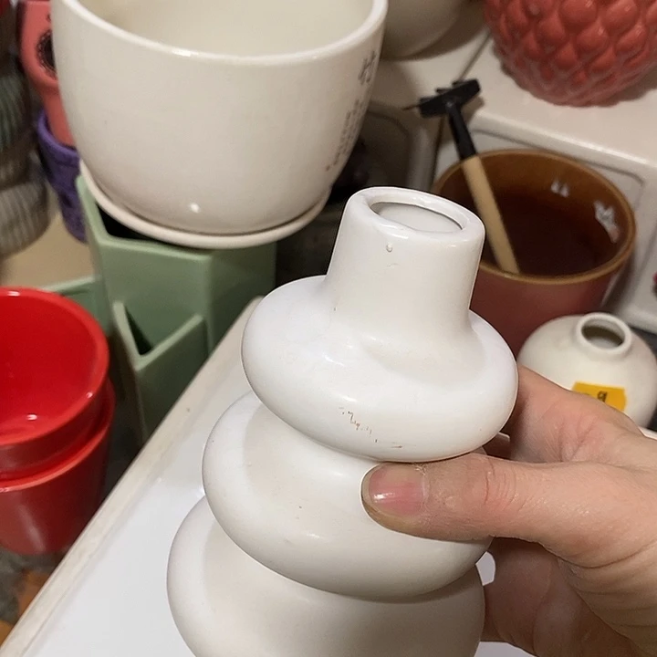 陶盆有孔 瑕疵针孔漏釉介意勿拍外口 3外高16