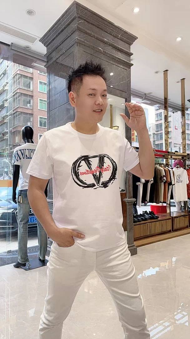 570夏季新款男士欧货时尚丝光液氨棉短袖