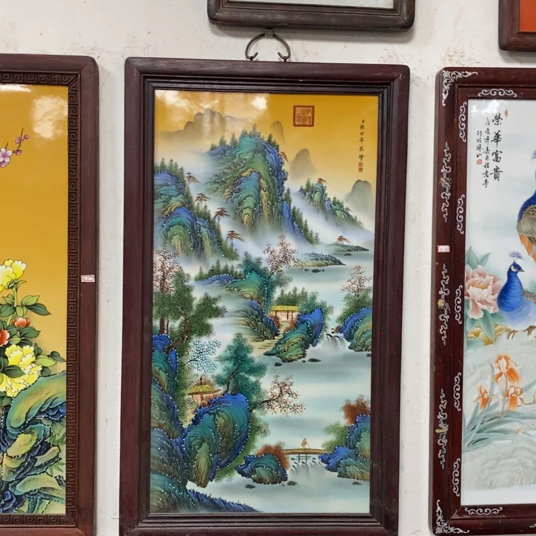 瓷片90*52*1景德镇瓷板画柴窑烧制