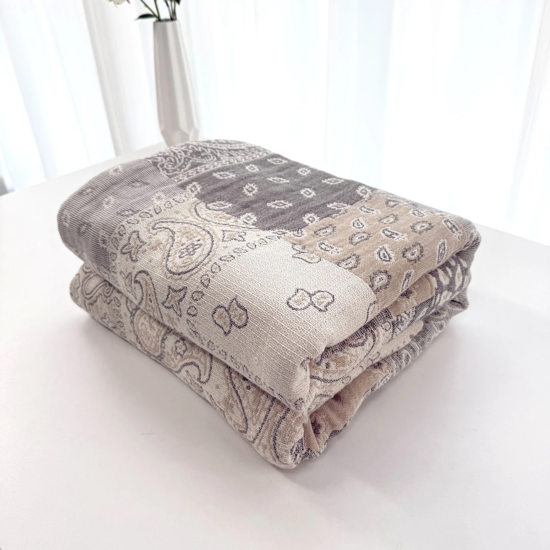 【青莎】床盖-巴图-咖-200*230 多层纱布工艺床盖