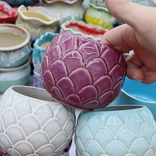 多肉绿植陶瓷花盆9.9包邮