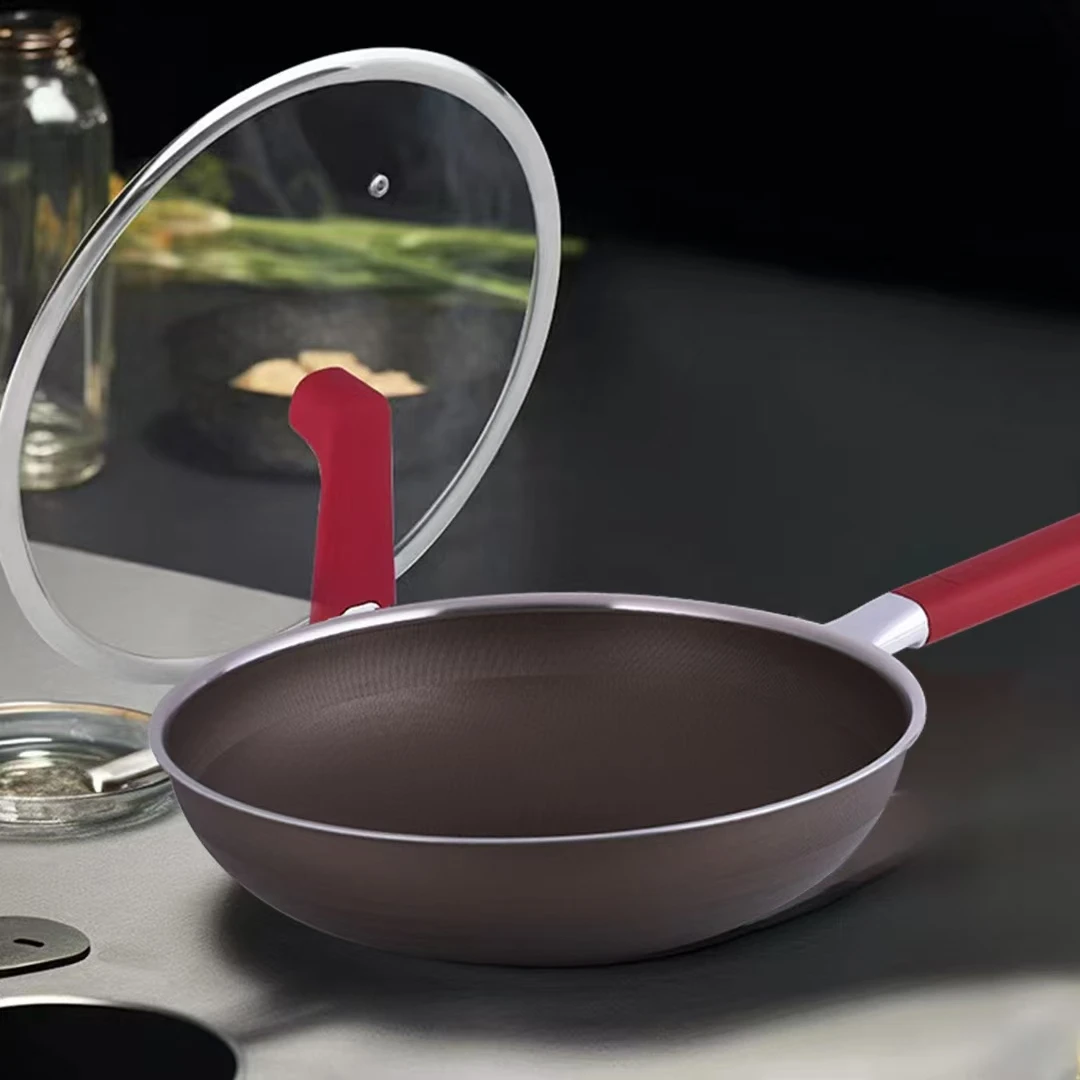 【新品】UNCLECOOK钛悬浮双面蚀刻0涂层不粘炒锅电磁炉通用不挑灶具