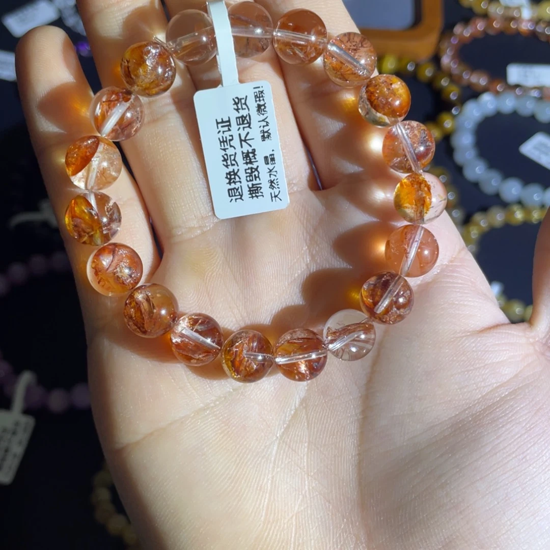 水晶未镶嵌手链红胶花