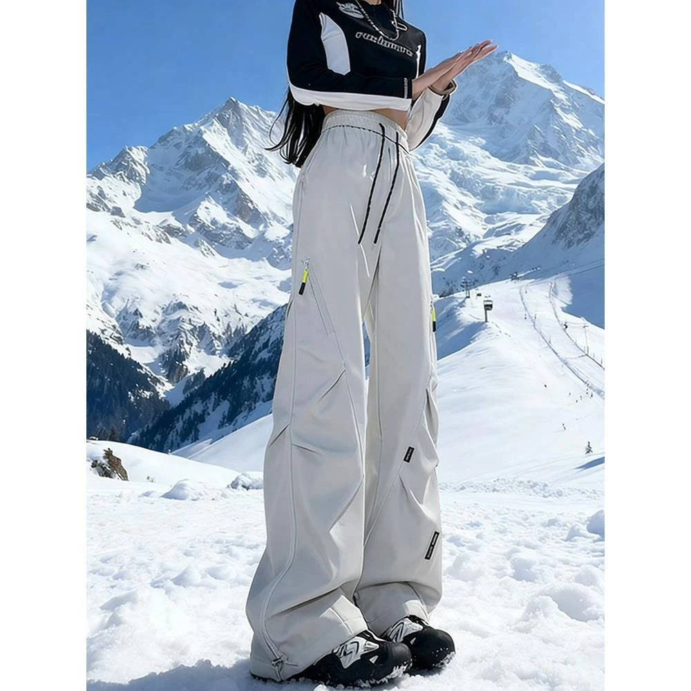 东北防寒加绒滑雪裤男女款防水防风秋冬季工装裤子户外登山冲锋裤