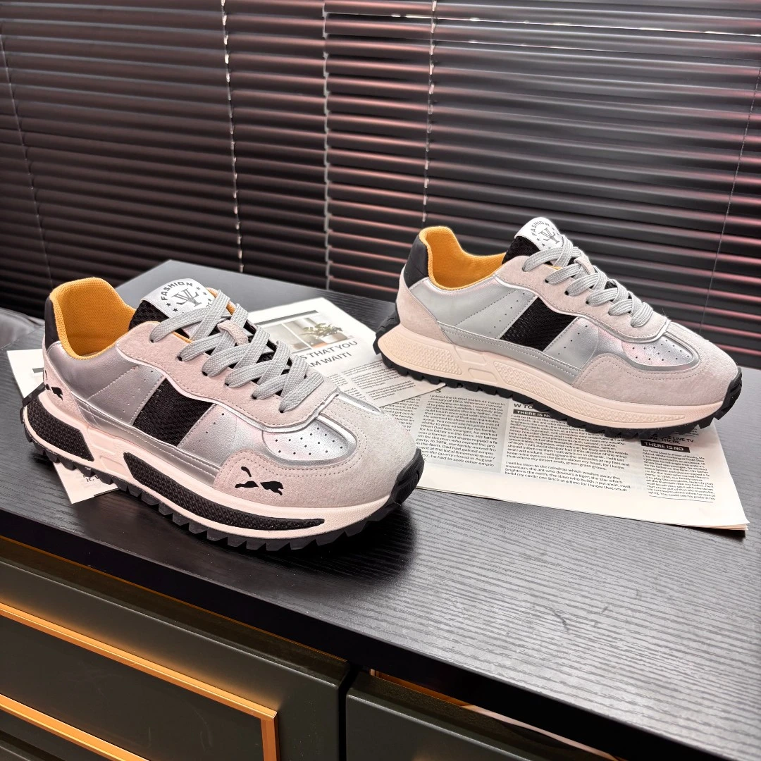 冠辰夏季运动风厚底小众男士防滑透气百搭休闲潮鞋男7777-73鞋子