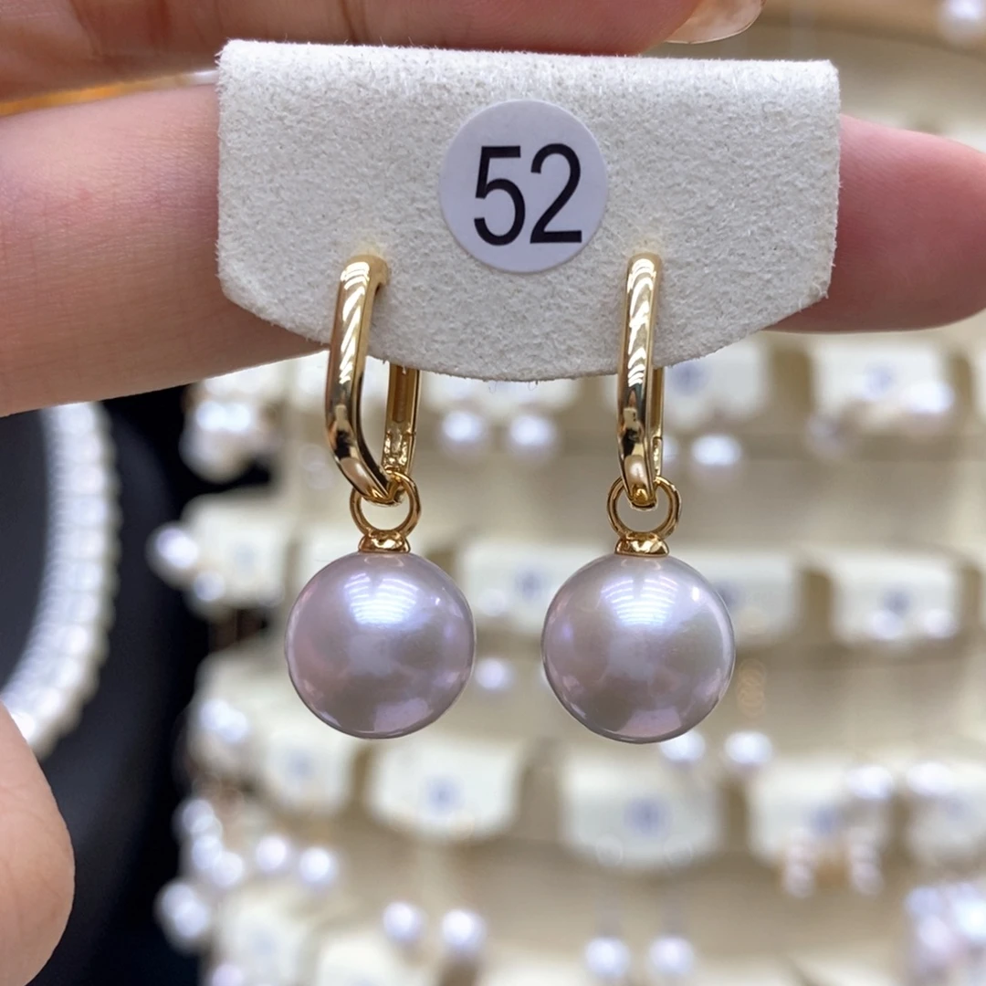银S925镶嵌耳饰淡水珍珠