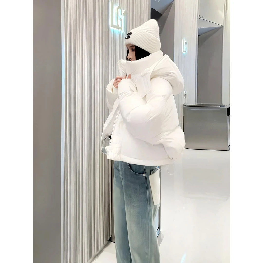 VOCKOO官方欧货高端短款外套2025冬季保暖大拉链设计加厚面包服女