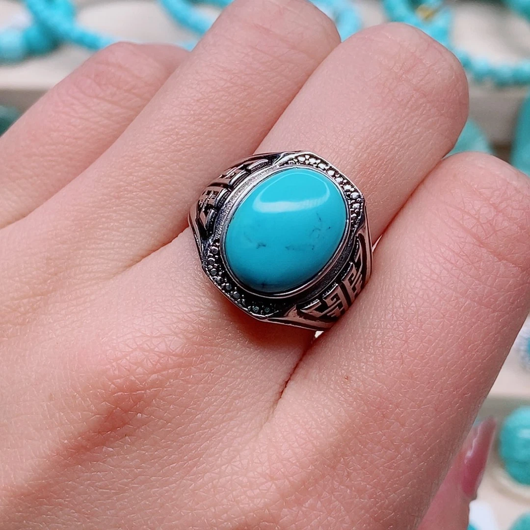 绿松石戒指银S925镶嵌《****店