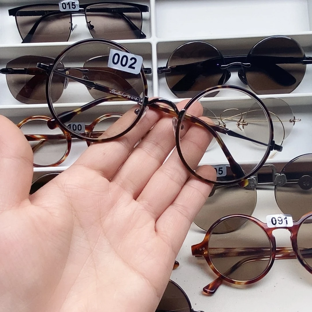 森***地天然水晶石头镜全框对称纹