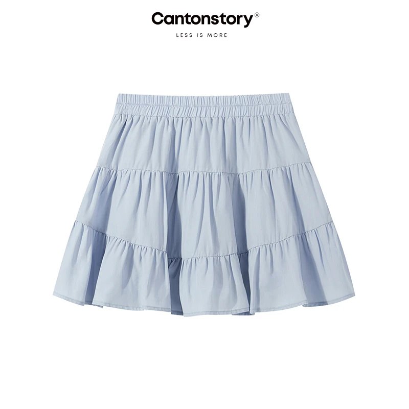 羊城故事法式蓝色半身裙女甜美修身显瘦短裙 Y50248332