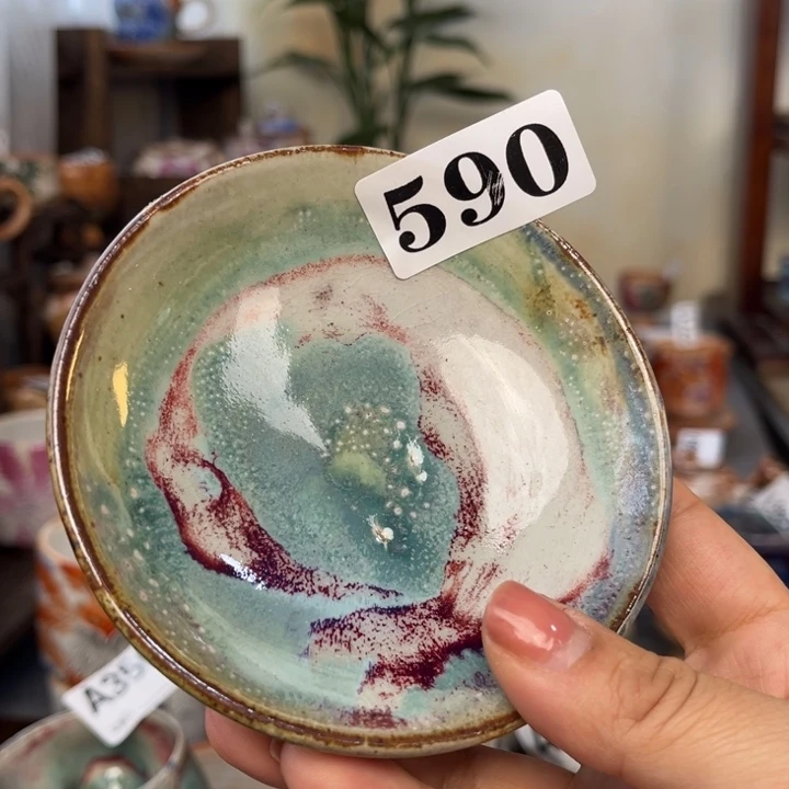 全手工柴烧志野杯590