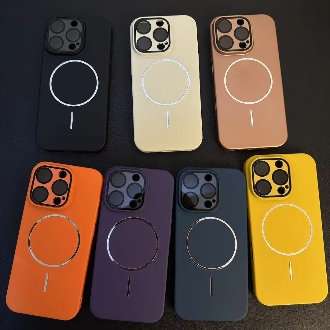 新款适用iPhone16细圈磁吸夏季手机壳15镜头支架保护套14