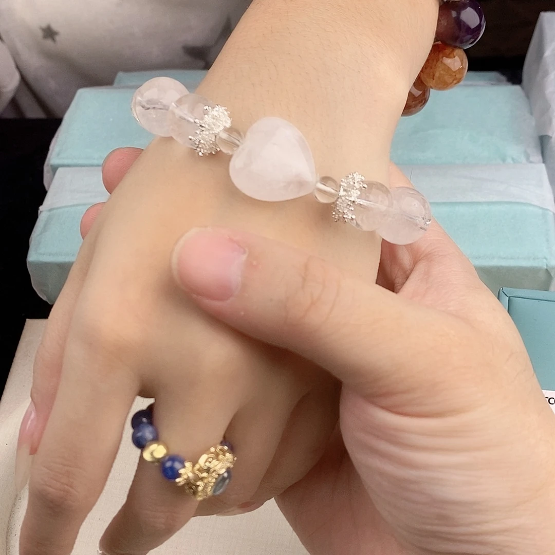 手链水晶银S925镀金镶嵌