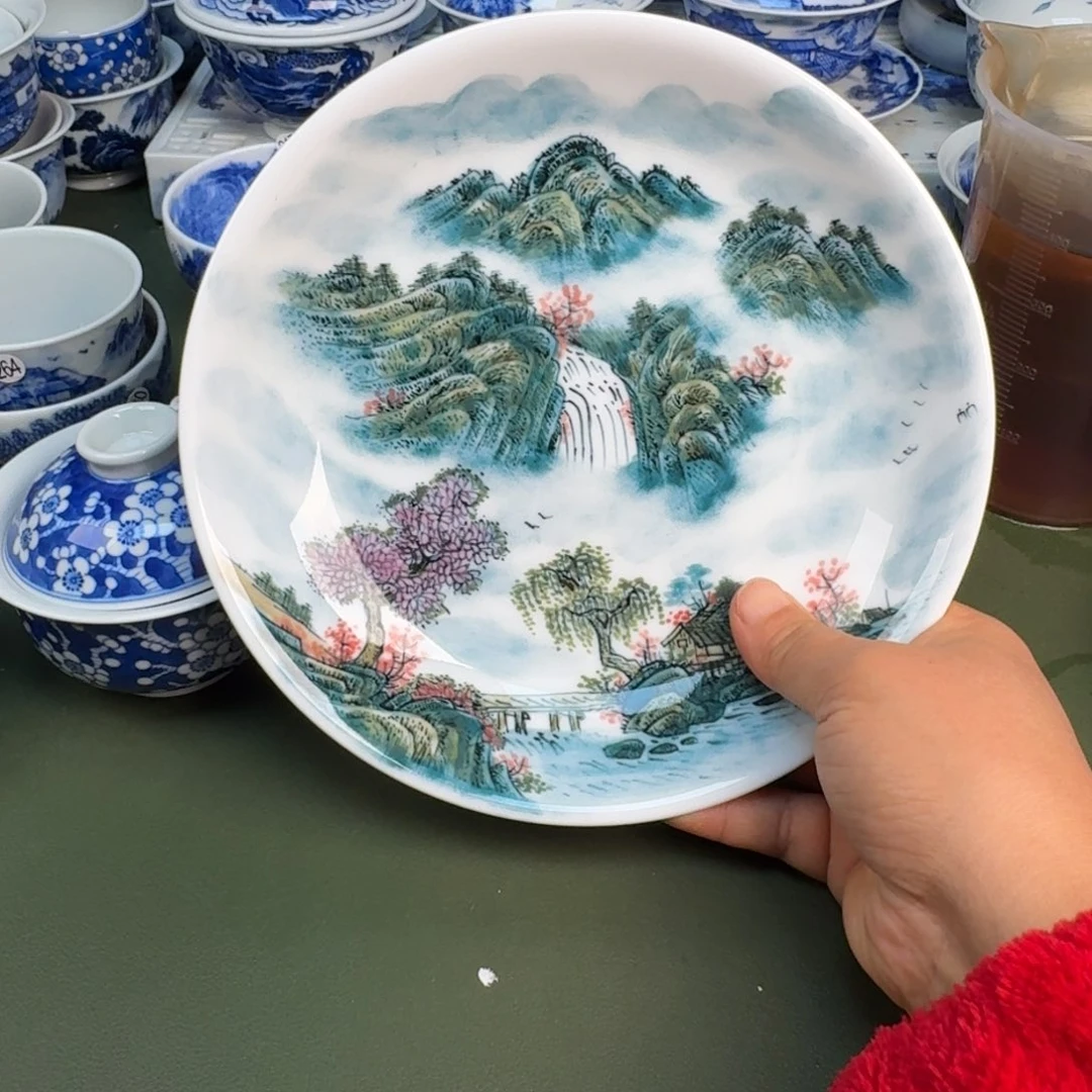 瓷景德镇纯手绘茶具圆圆238