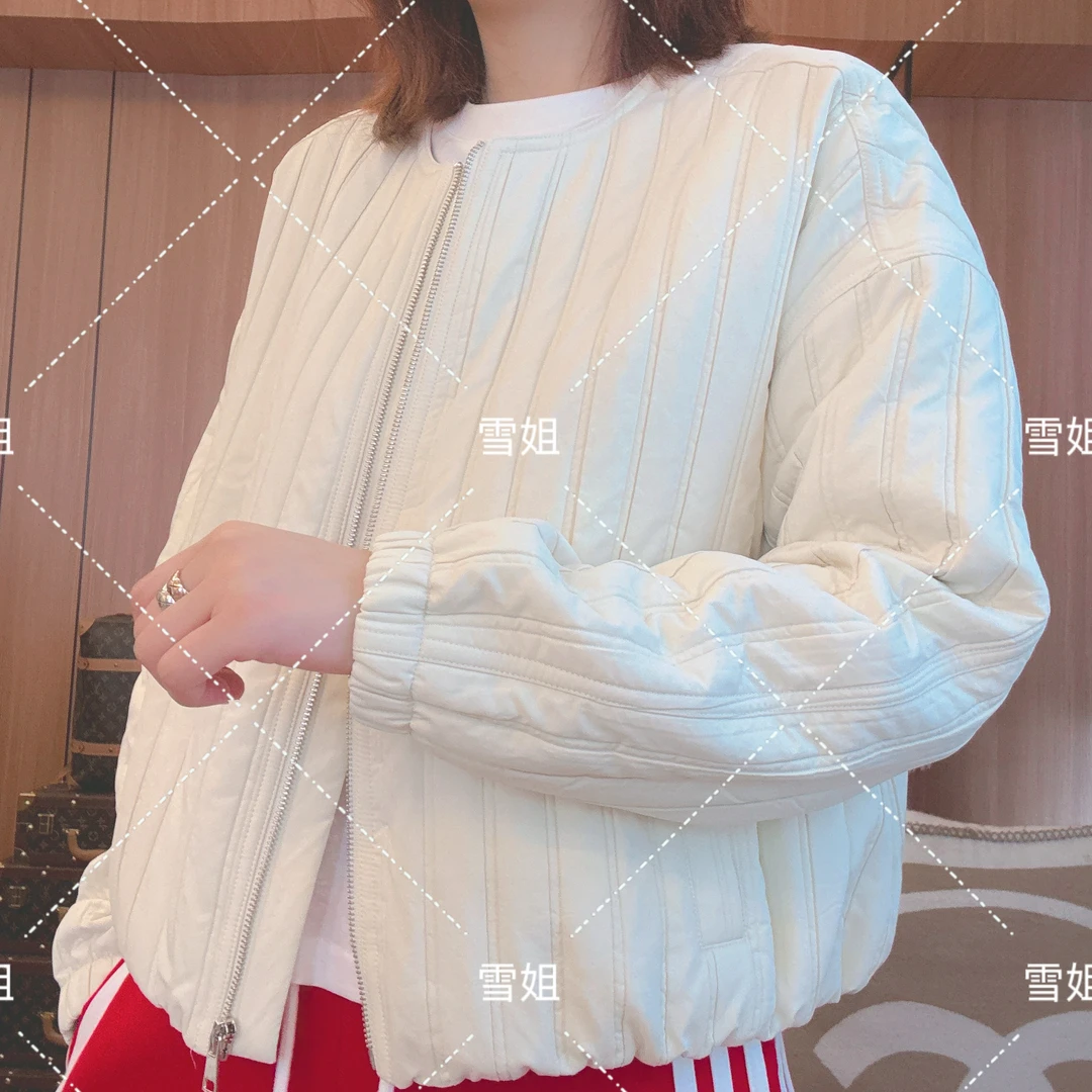 雪姐服饰「压格棉衣」新款欧货休闲百搭棉衣圆领气质外套