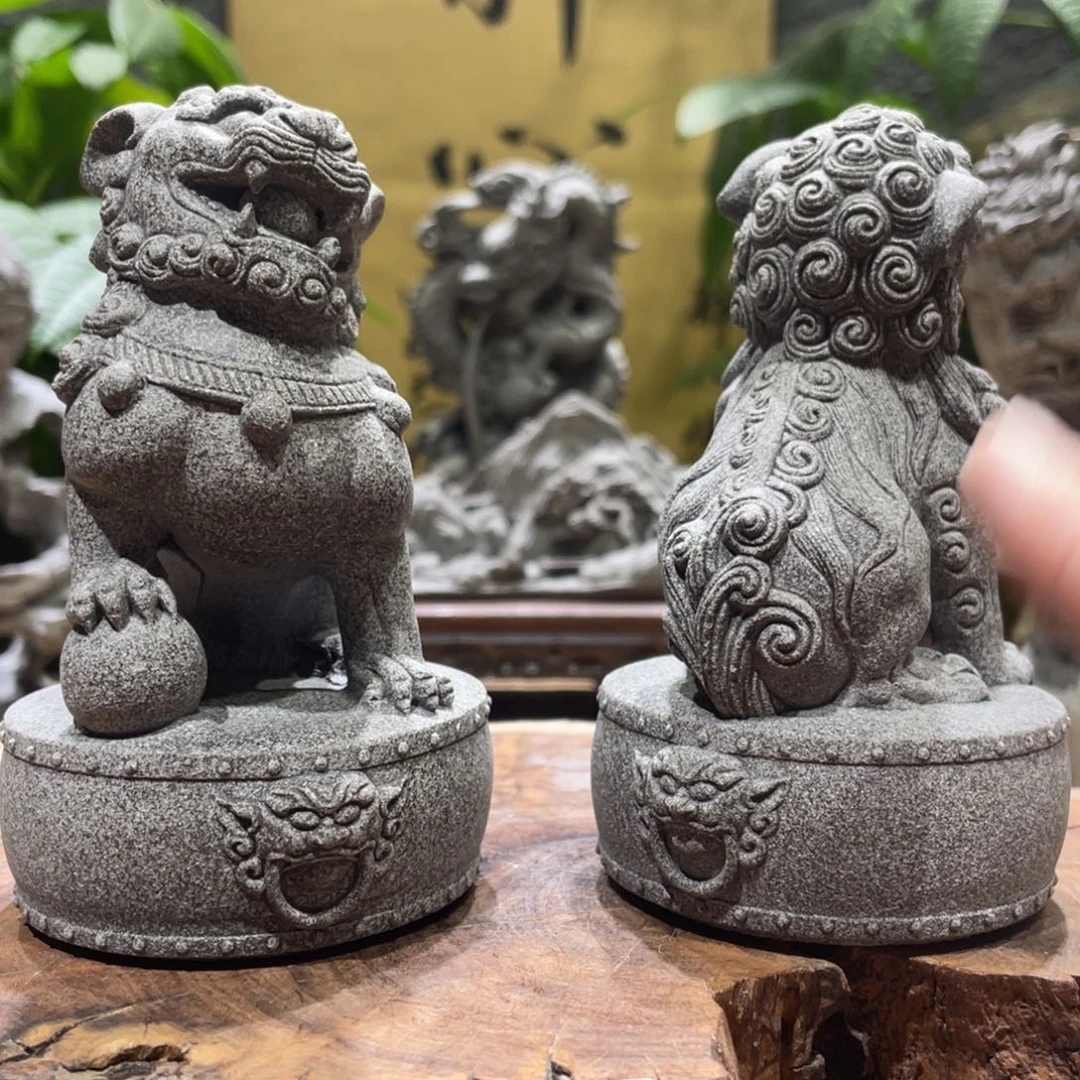 石材案头狮子一对