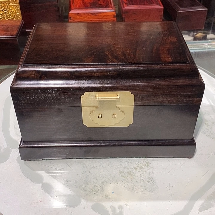 东非黑黄檀（紫光檀）独板双层首饰盒26/17/15.5