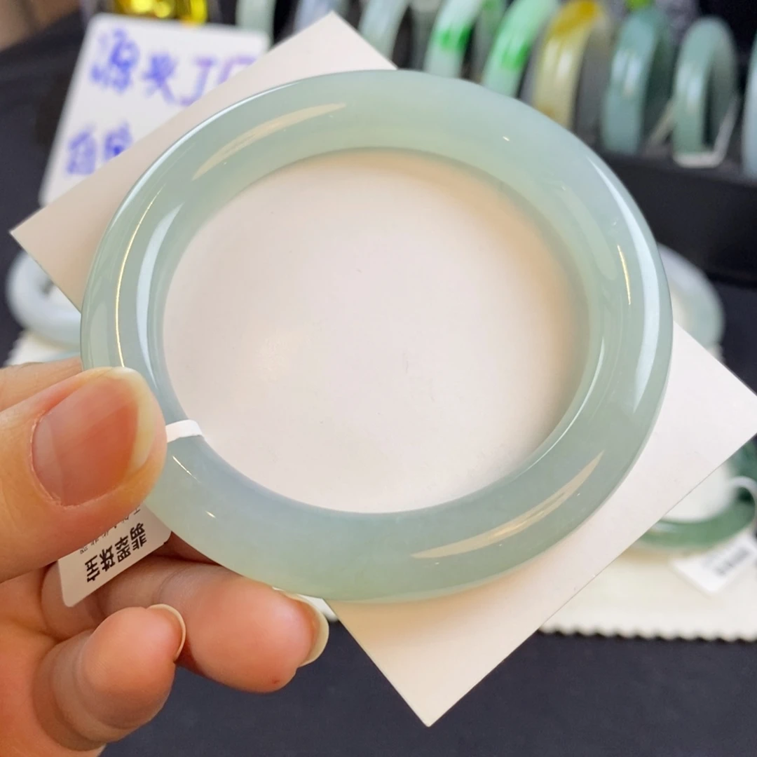 翡翠未镶嵌手镯冰葡萄肉55.5
