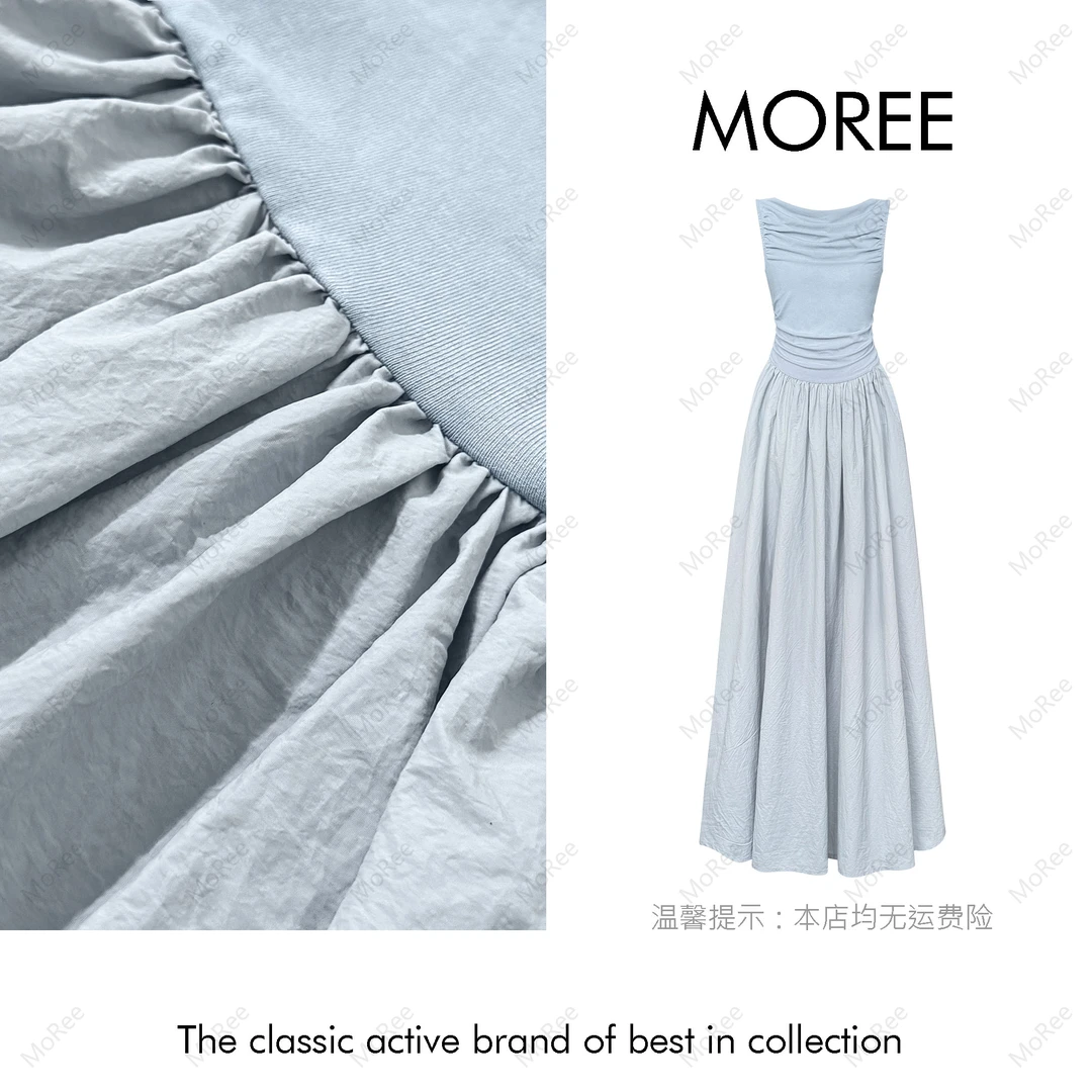 【MOREE】Décrétons高级感拼接中长款连衣裙-F8312