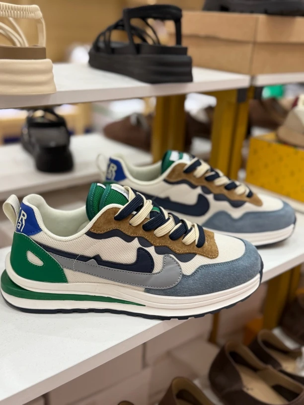 运动圆头系带男森系板鞋鞋子厚底休闲鞋