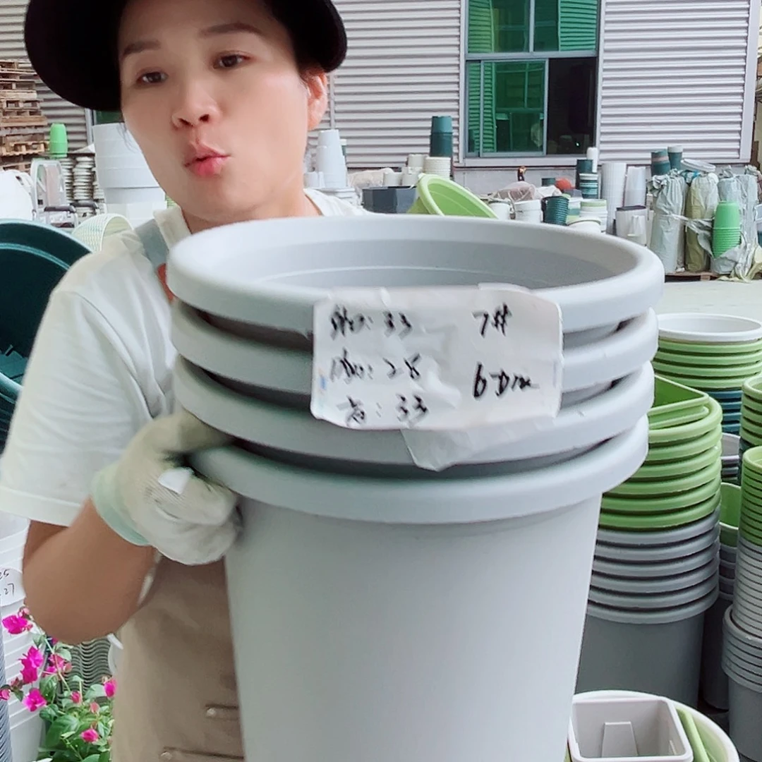 四季盆7#灰白色4个无托