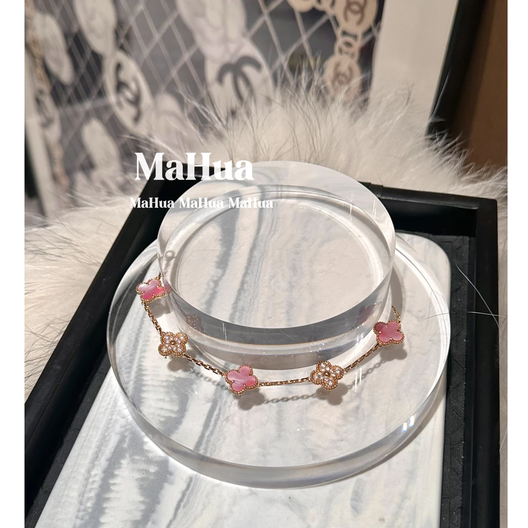 铜合金锆石手链 P0537  法式气质五花手链