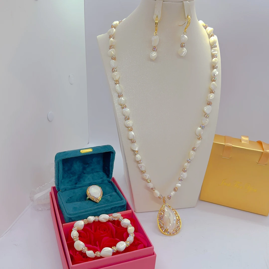 钛钢贝壳项链 sadapyurux高档高级婚礼上戴的特别适合