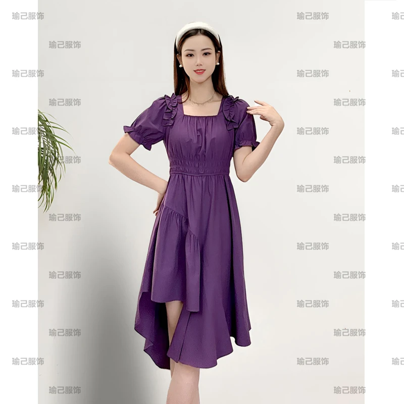 ASY/2025夏季设计感精致裙装【小个子】高腰显瘦气质不规则连衣裙